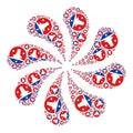 American Bull Logo Icon Twirl Flower