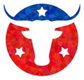 American Bull Logo Lowpoly Icon