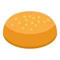 American burger bun icon, isometric style