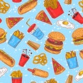 American burger food pattern