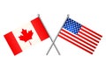 American and Canadian flags. Vector illustration.