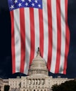 American Capital Building and Flag Royalty Free Stock Photo