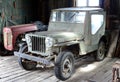 American car jeep on the estate Herberton. Royalty Free Stock Photo