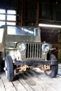 American car jeep on the estate Herberton. Royalty Free Stock Photo