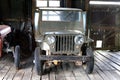 American car jeep on the estate Herberton. Royalty Free Stock Photo