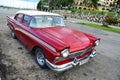 American car at Malecon in Havana, Cuba Royalty Free Stock Photo