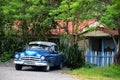 American car in Puerto Esperanza, Cuba Royalty Free Stock Photo