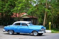 American car in Puerto Esperanza, Cuba Royalty Free Stock Photo