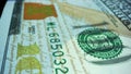 American cash money. Detailed view one hundred dollar bills background Royalty Free Stock Photo