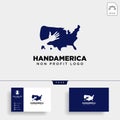 american charity non profit care hand logo template illustration Royalty Free Stock Photo