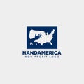 american charity non profit care hand logo template illustration Royalty Free Stock Photo