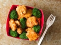 American chinese takeout general tso chicken Royalty Free Stock Photo