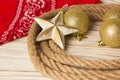 American christmas background with cowboy lasso and christmas de Royalty Free Stock Photo