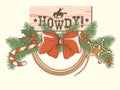 American Christmas decoration for cowboy western background or d