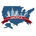 american cityscape design. Vector illustration decorative design Royalty Free Stock Photo