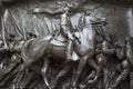 American civil war bronze sculpture of troop marching