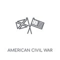 american civil war linear icon. Modern outline american civil wa