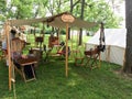 American civil war reenactment in camp