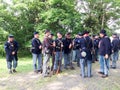 American civil war reenactment soldiers fight Royalty Free Stock Photo