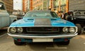 American clasical muscle car Dodge Challenger 1970. Front view