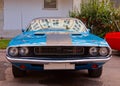 American clasical muscle car Dodge Challenger 1970. Front view
