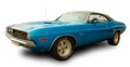 American clasical muscle car Dodge Challenger 1970. White background