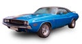 American clasical muscle car Dodge Challenger 1970. White background Royalty Free Stock Photo