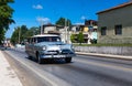 American classic car on the street in Trinidad Royalty Free Stock Photo