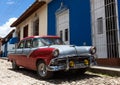 American classic car in Trinidad cuba Royalty Free Stock Photo