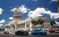 American classic cars in Cuba in front of El Capitolio, Havana Royalty Free Stock Photo