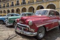 American classic cars parked in Havana Royalty Free Stock Photo
