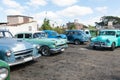 American classic cars parked in a parking in Santa Clara city. C Royalty Free Stock Photo