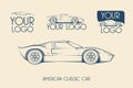 American classic sports car, silhouettes