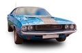 American classical muscle car Dodge Challenger 1970. White background Royalty Free Stock Photo