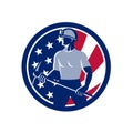 American Coal Miner USA Flag Icon