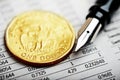 American coin the financial report (shallow DOF) Royalty Free Stock Photo
