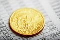 American coin the financial report (shallow DOF) Royalty Free Stock Photo