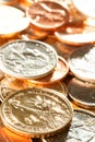 American coins background Royalty Free Stock Photo