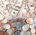 American coins and banknotes Royalty Free Stock Photo