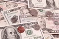 American coins and banknotes Royalty Free Stock Photo