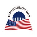 American constitution day badge vector logo icon isolated