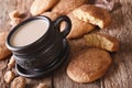 American cookies Snickerdoodle and milk close-up on the table. h Royalty Free Stock Photo