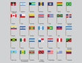 American countries flags Royalty Free Stock Photo