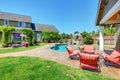 American Country farm luxury house with porch. Royalty Free Stock Photo