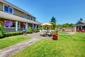 American Country farm luxury house with porch. Royalty Free Stock Photo