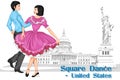 American Couple performing Square dance of United States of America