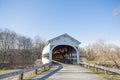 Covered American Bridge on a Sunny Winter Day with Blue Sky Royalty Free Stock Photo
