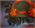 American cowboy hat with Christmas decoration