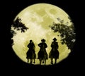 Three Cowboys Under The Moonrise