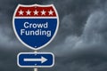 American Crowd Funding Highway Road Sign Royalty Free Stock Photo